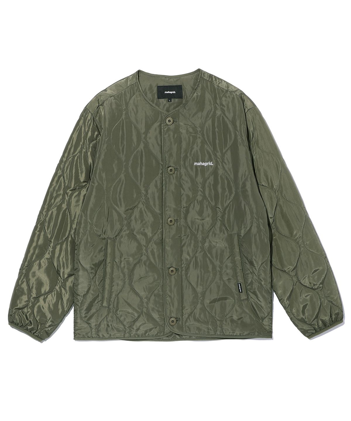 마하그리드(MAHAGRID) BASIC LOGO QUILTED JACKET KHAKI(MG2CWMB907A)