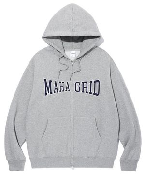 APPLIQUE ZIP UP HOODIE GREY(MG2CFMM428A)