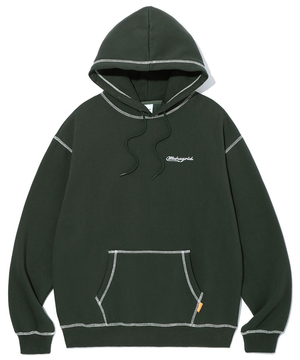 【mahagrid】22FW★ CONTRAST STITCH HOODIE MUSINSA | MAHAGRID CONTRAST STITCH HOODIE GREEN(MG2CFMM427A)