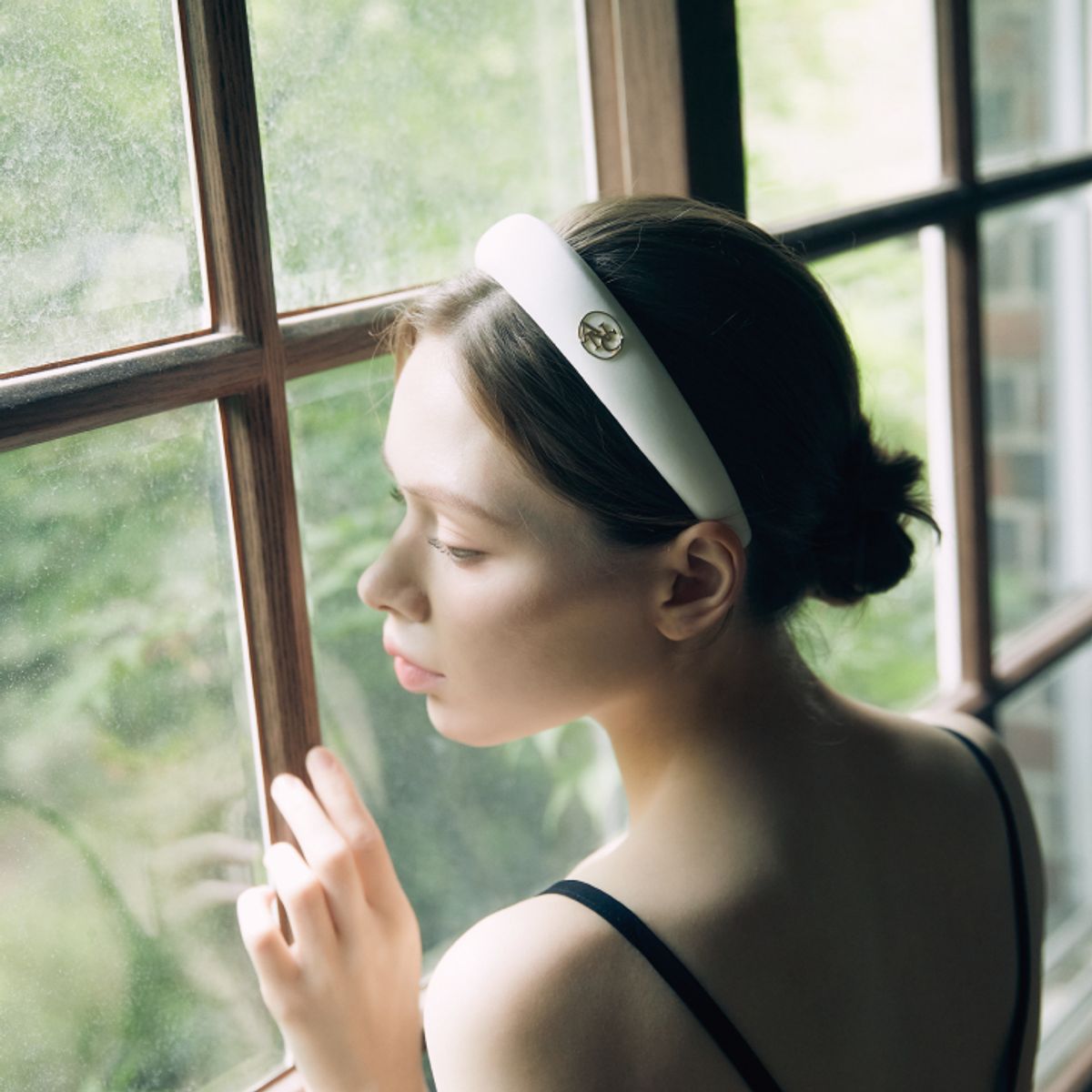 아노에틱(ANOETIC) Volume satin hairband WHITE