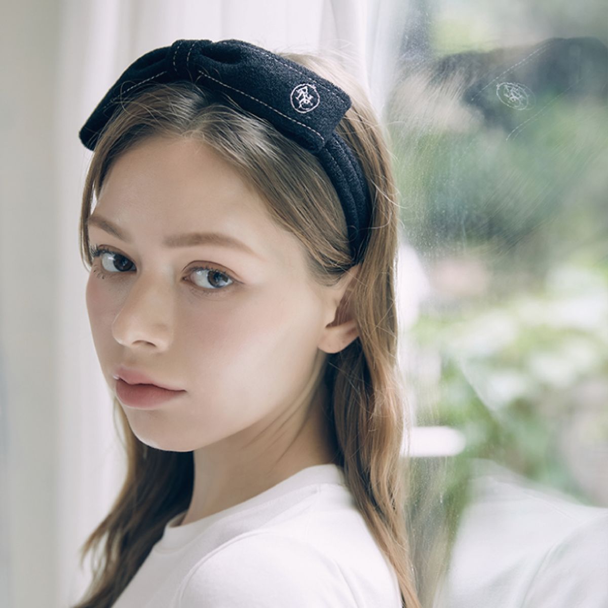 아노에틱(ANOETIC) Coco ribbon hairband BLACK
