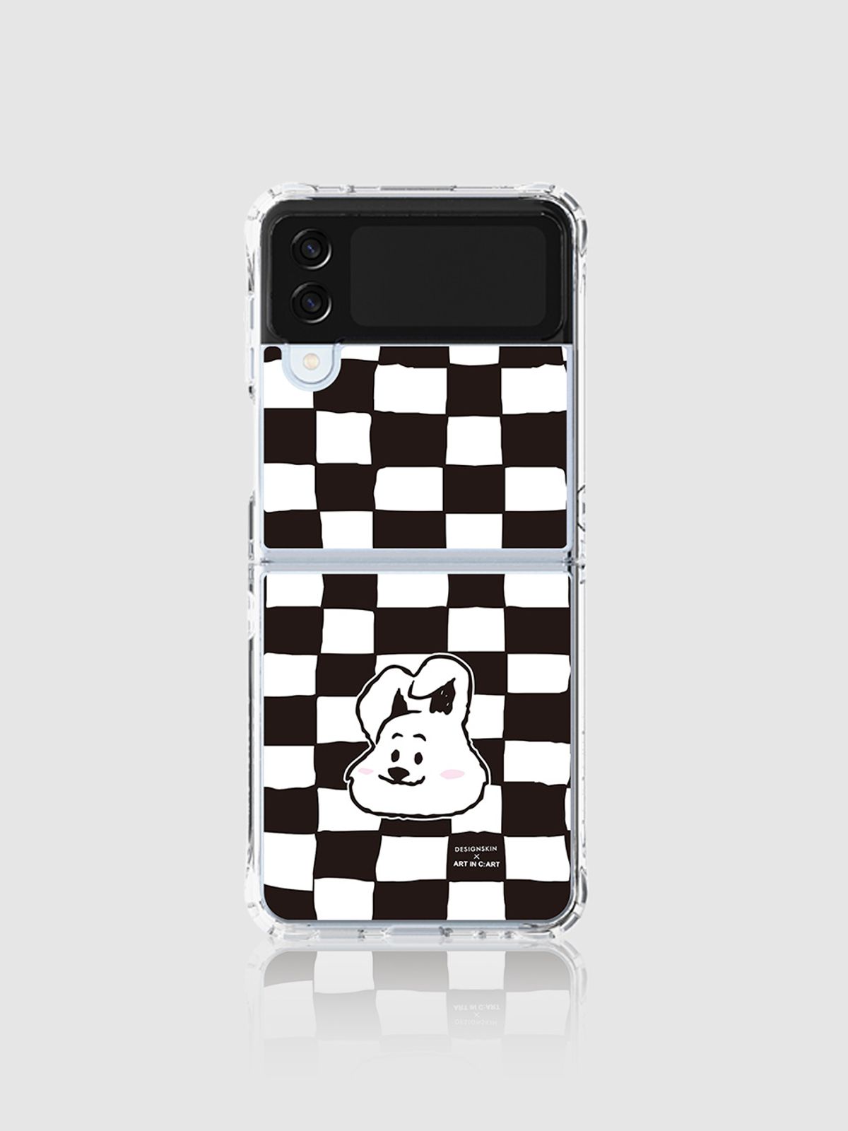 디자인스킨(DESIGNSKIN) 갤럭시Z플립4 피닉스 프로 그래픽 케이스-아트인카트 체크/래빗