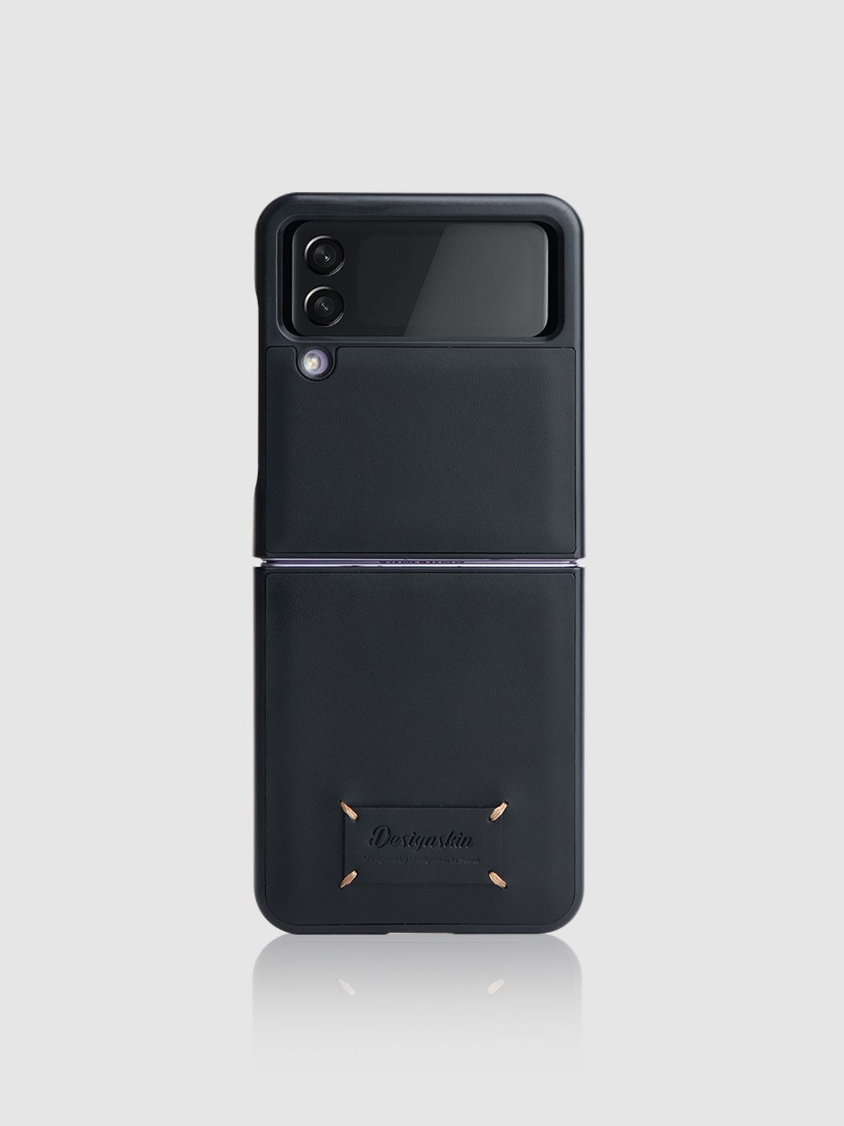 디자인스킨(DESIGNSKIN) 갤럭시Z플립4 피닉스 프로 프리미엄 레더 케이스-딥블랙