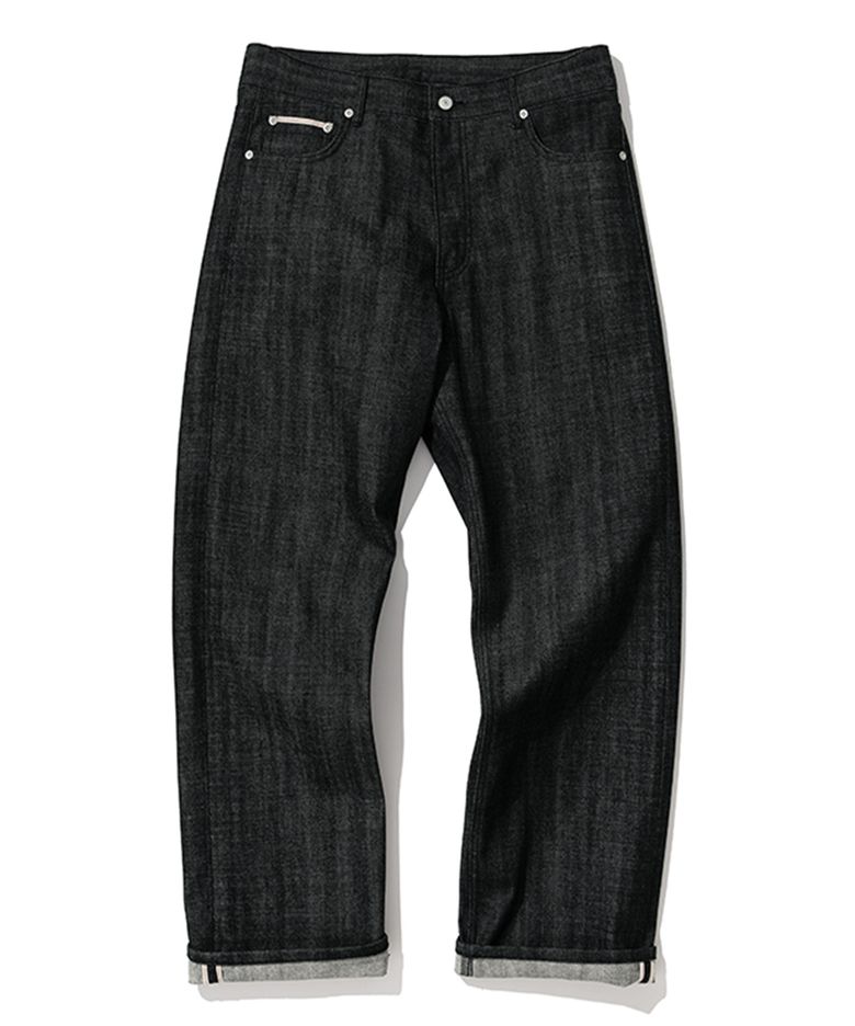 selvedge denim pants raw black