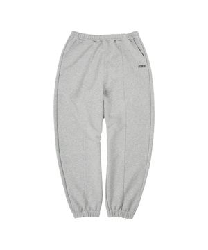 베이직 스몰 로고 조거 팬츠 - 멜란지 그레이