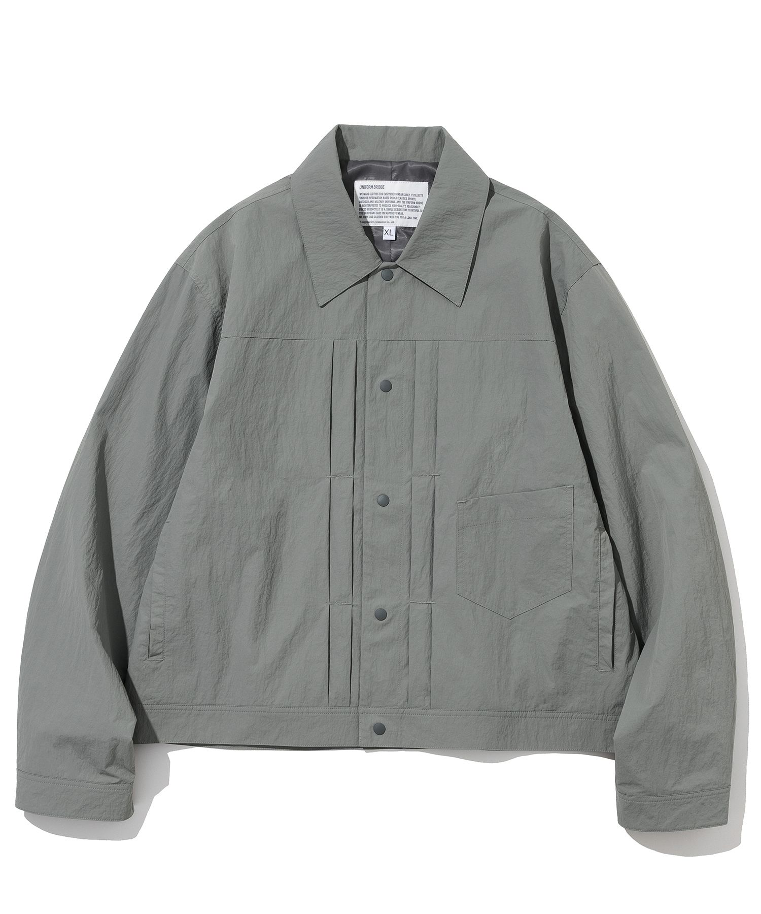 MUSINSA公式 | UNIFORM BRIDGE nylon trucker jacket gray