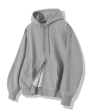 투웨이 에센셜 후드 집업-그레이