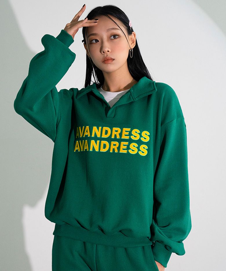 VIVID APPLIQUE collar MTM GREEN
