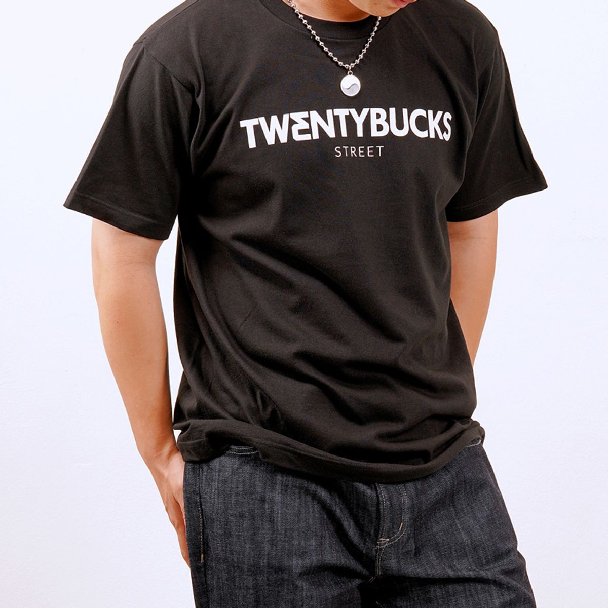 투엔티벅스(TWENTY BUCKS) 오버핏 티셔츠 TBT-215_BK