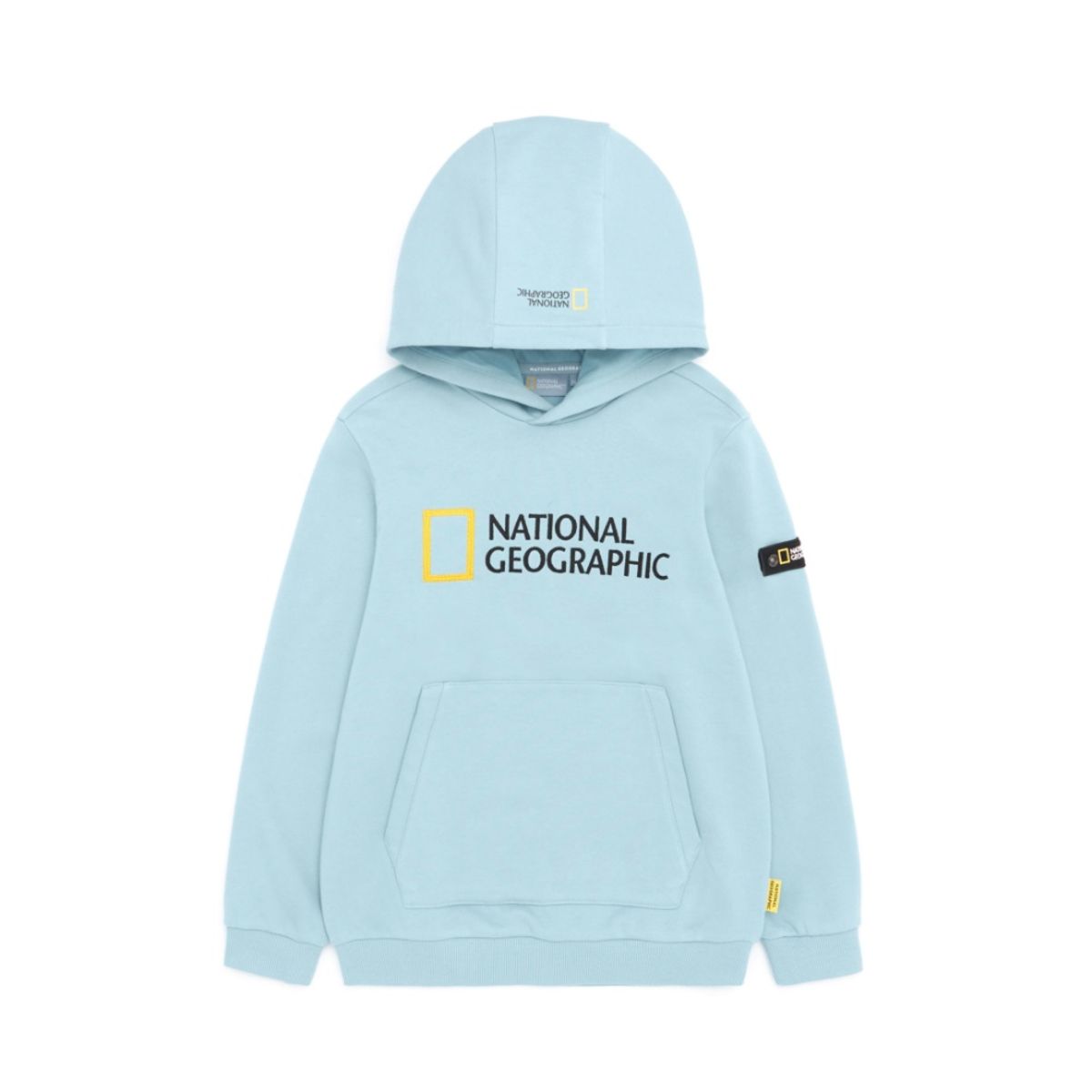 내셔널지오그래픽 키즈(NATIONAL GEOGRAPHIC KIDS) K223UHD910 빅 로고 후드 티셔츠 SKY BLUE