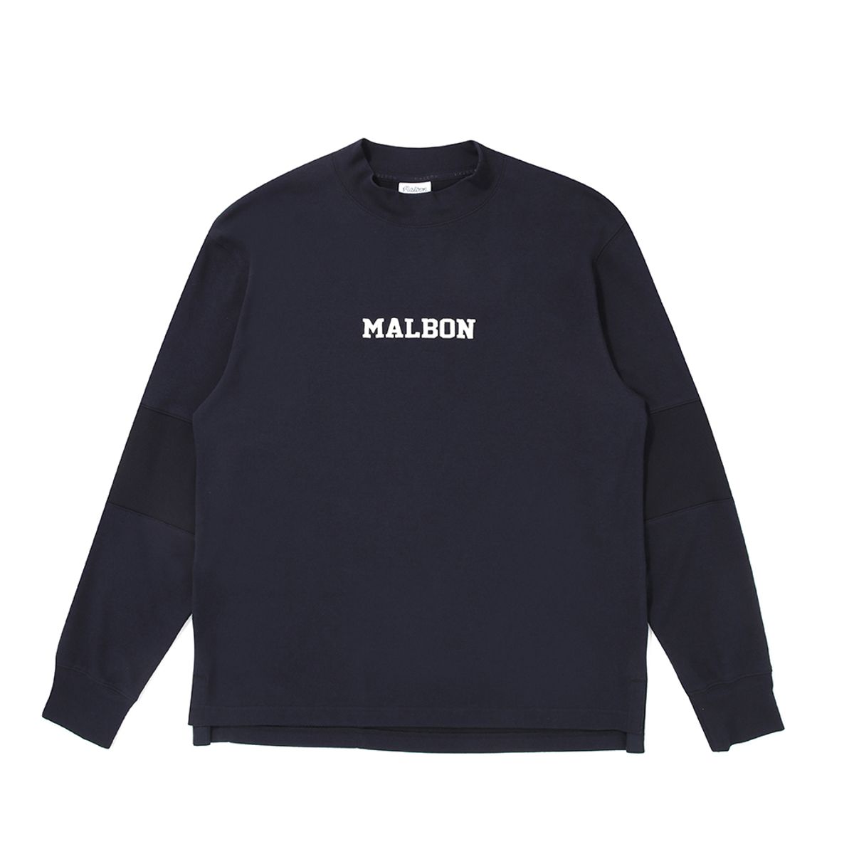말본 골프(MALBON GOLF) 패브릭 믹스 모크넥 티셔츠 NAVY (MAN)