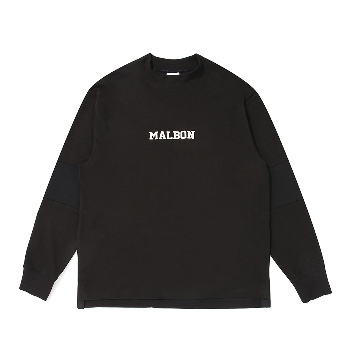 말본 골프(MALBON GOLF) 패브릭 믹스 모크넥 티셔츠 BLACK (MAN)