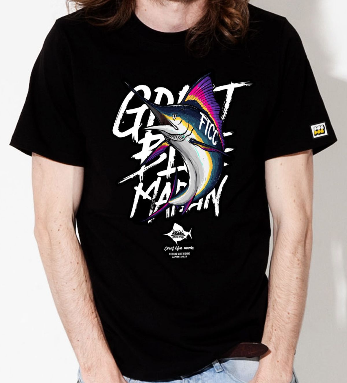 돌돌(DOLDOL) FICO_tshirts-08 익스트림 바다 낚시 앵글러 코끼리 피코 캐릭터 그래픽 디자인 티셔츠