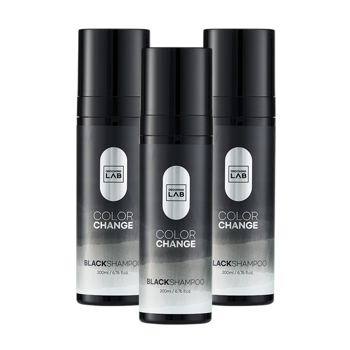 그루밍랩(GROOMING LAB) 내추럴 염색 컬러체인지 블랙 샴푸 200ml 3개입