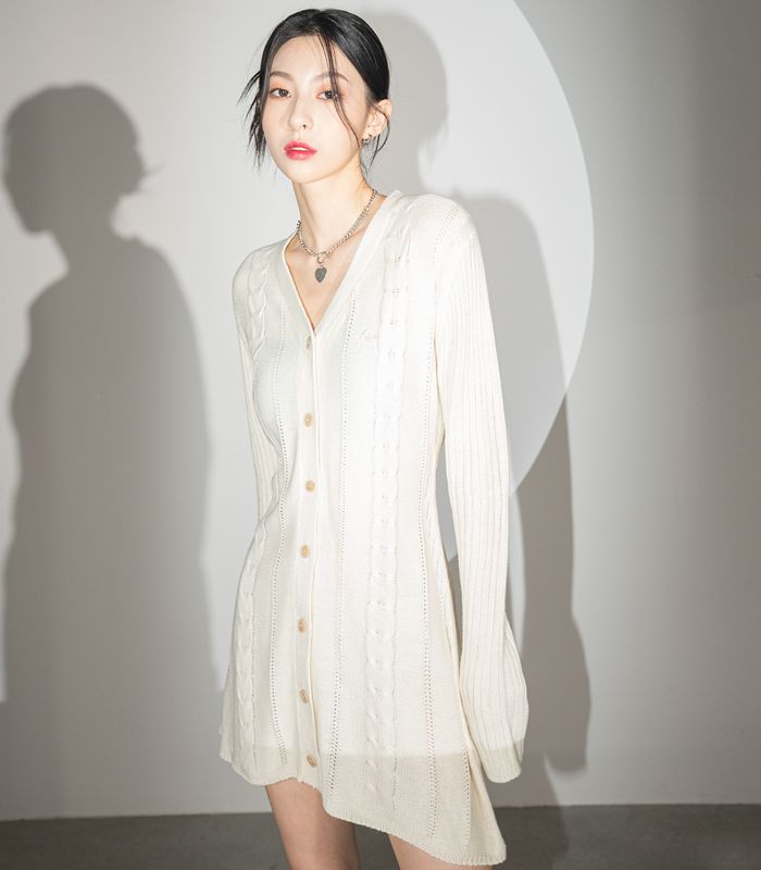 MUSINSA | AVANDRESS Punching Knit Dress IVORY