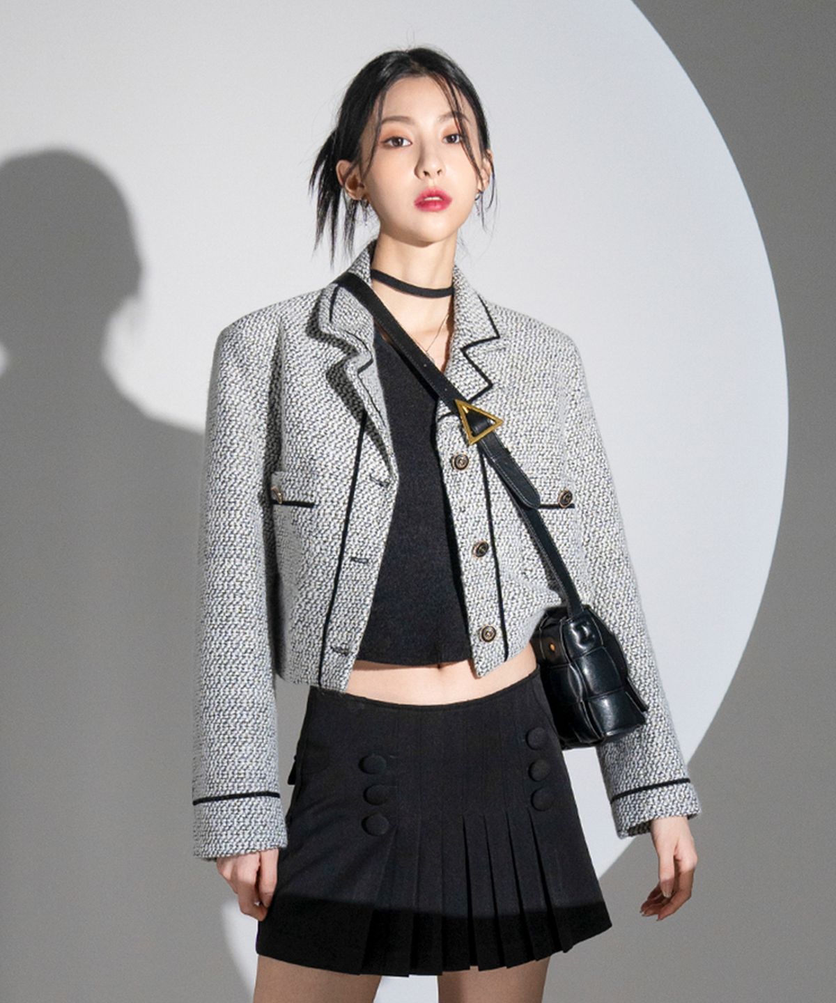어반드레스(AVANDRESS) Button Mini Skirt BLACK
