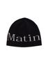 LOGO JACQUARD SHORT BEANIE IN BLACK