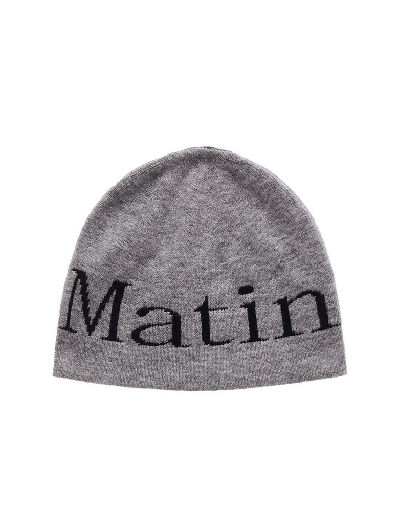 LOGO JACQUARD SHORT BEANIE IN GREY