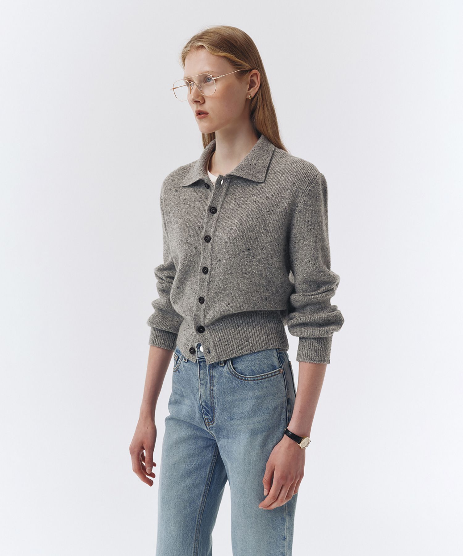 MUSINSA公式 | DUNST FOR WOMEN UNISEX OPEN COLLAR KNIT