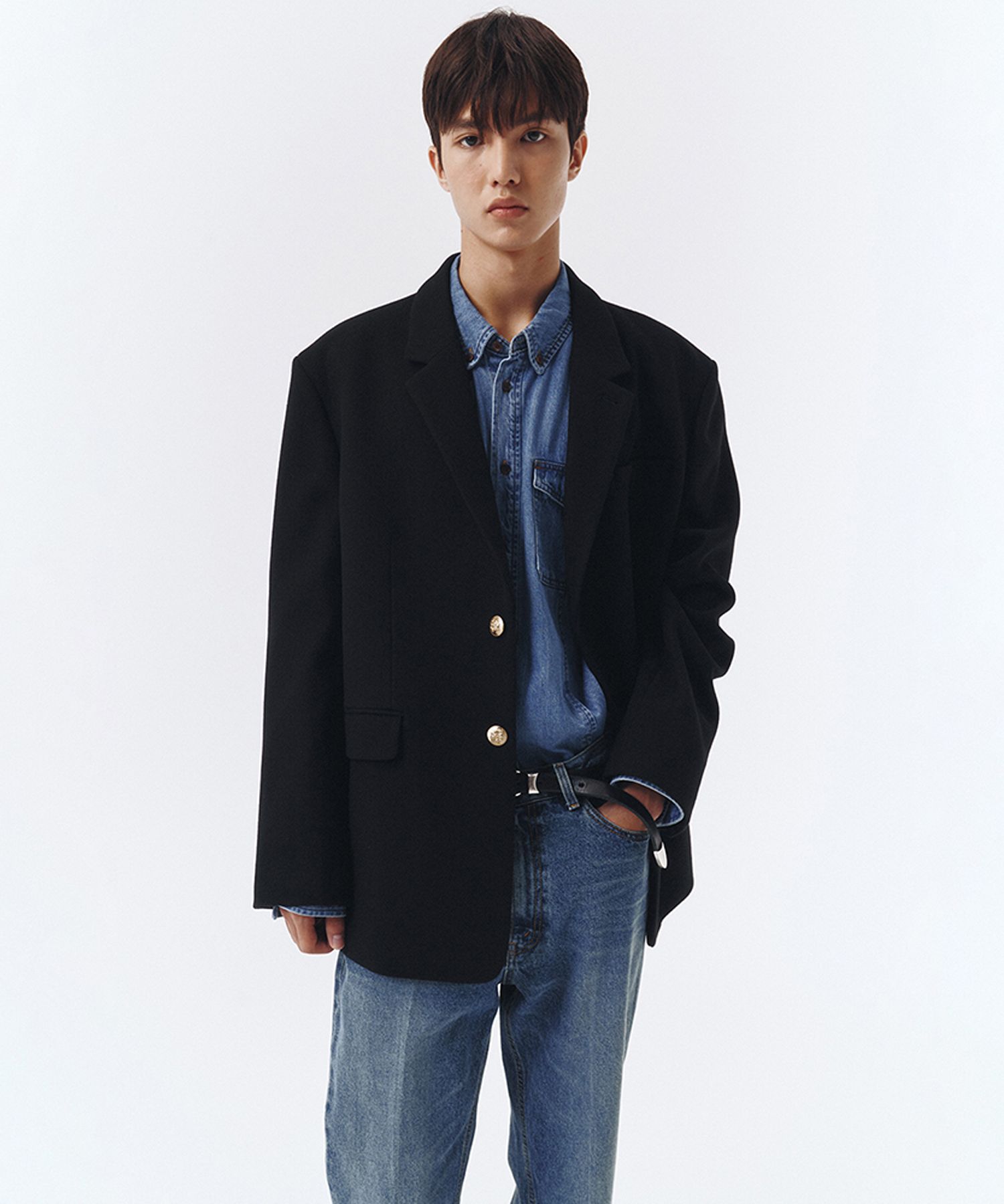 MUSINSA | DUNST UNISEX NEW CLASSIC 2 BUTTON WOOL BLAZER