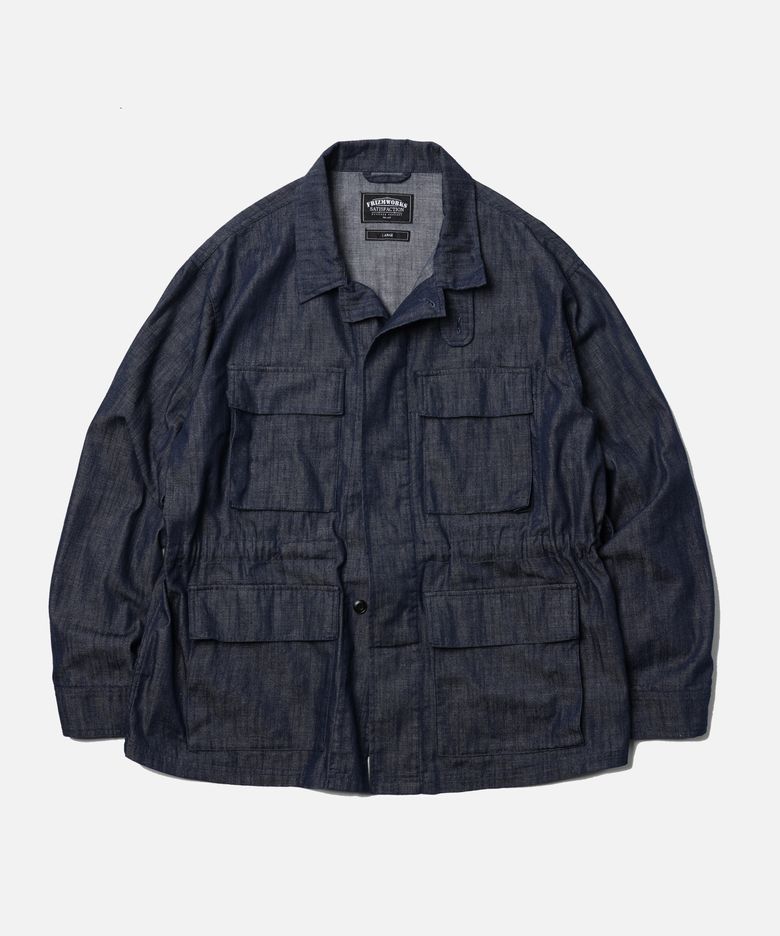 DENIM OVERSIZED BDU JACKET _ INDIGO