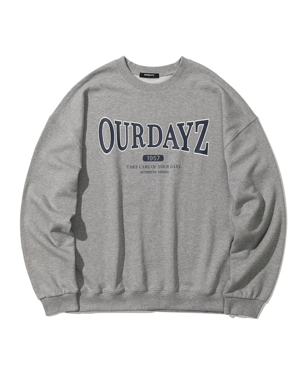 아워데이즈(OURDAYZ) ODZ 어센틱 로고 맨투맨 [MELANGE GREY]