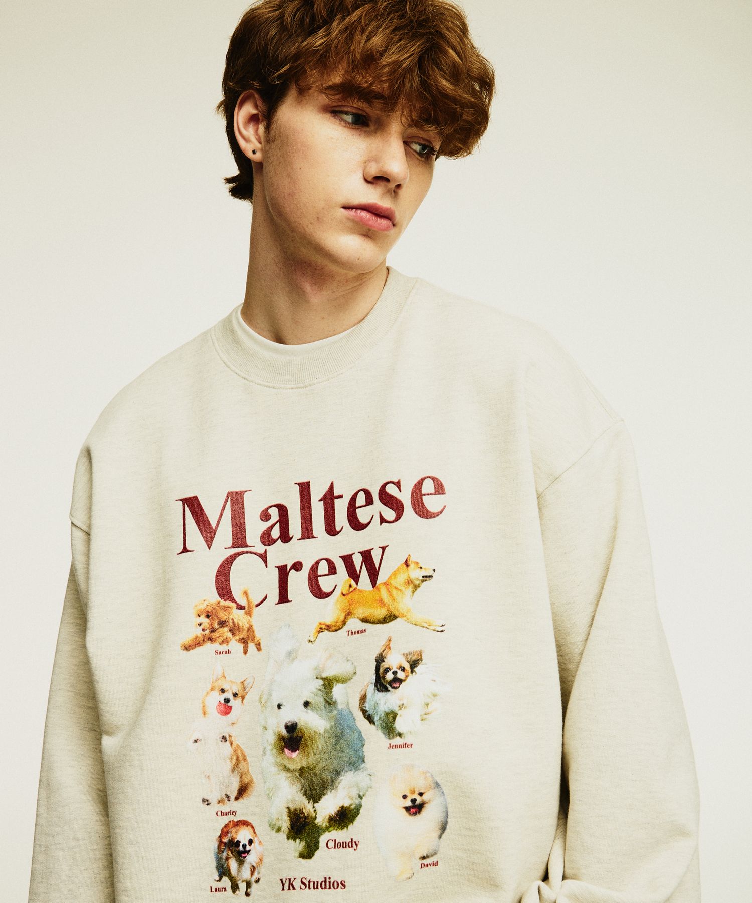 MUSINSA公式 | WAI KEI Maltese Crew Sweatshirt Oatmeal