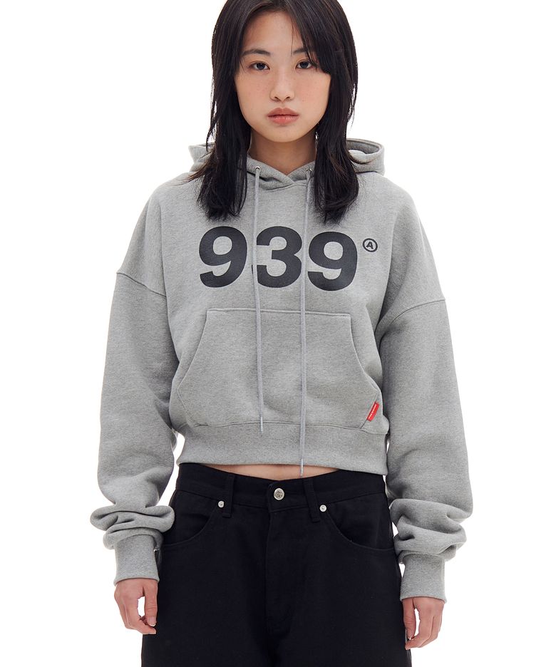 939 LOGO CROP HOOD (GRAY)