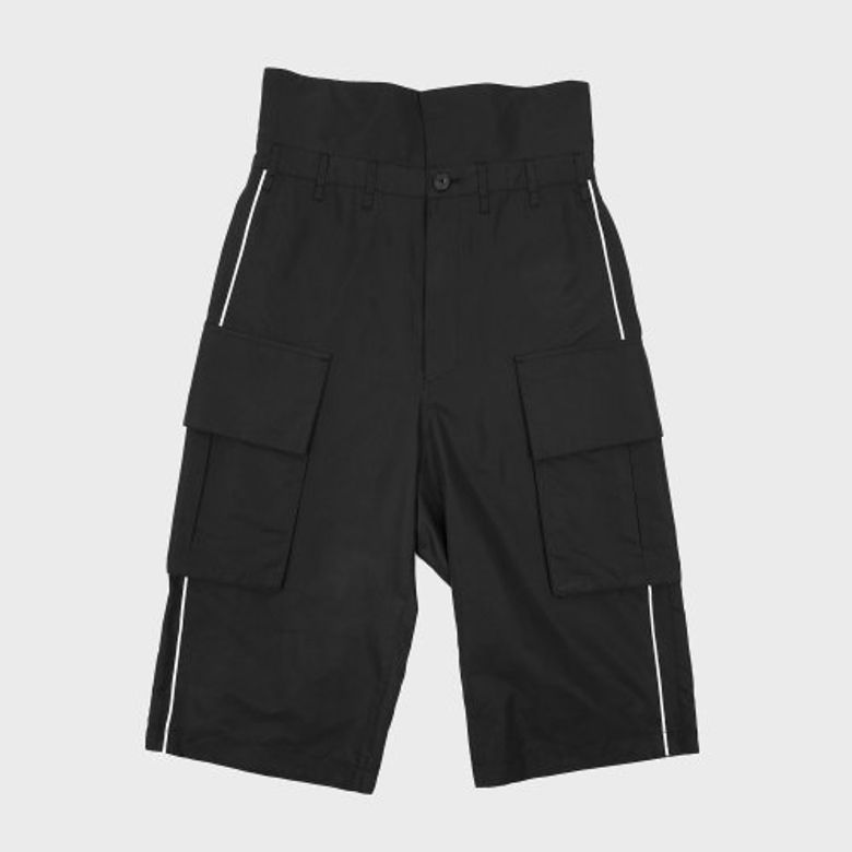 BLACK HIGH WAIST HALF PANTS