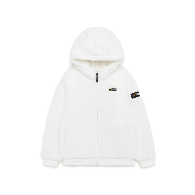 K224UFJ920 키즈 페이크퍼 후드 풀집업 WHITE