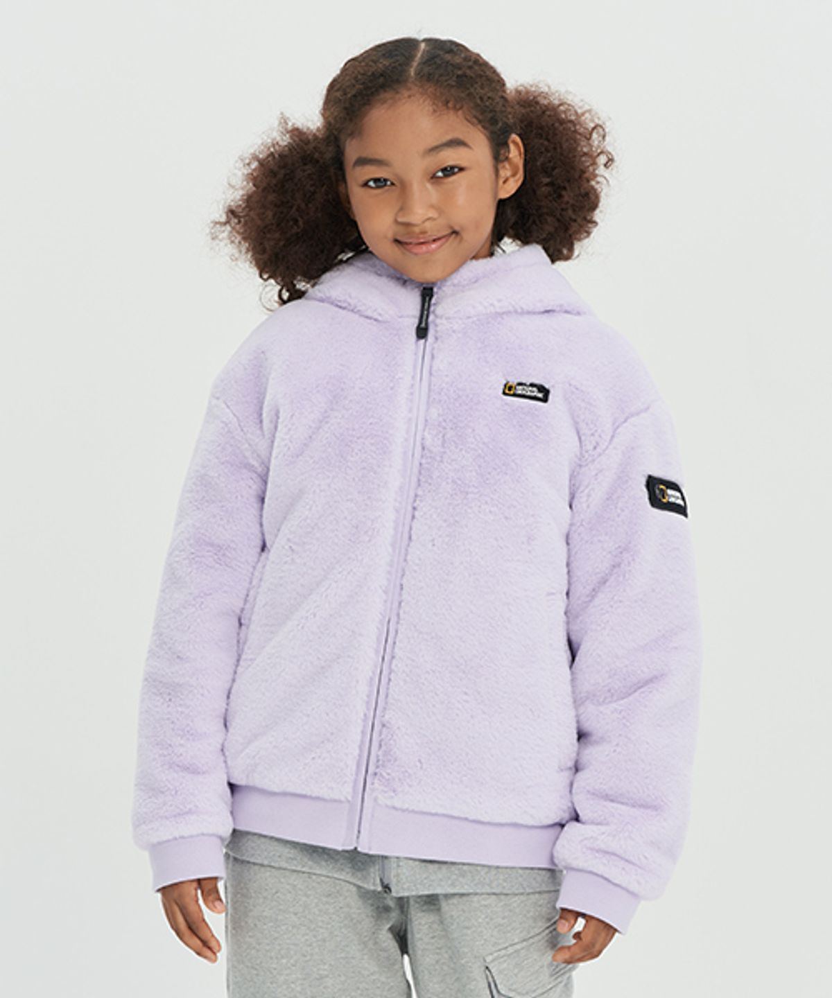 내셔널지오그래픽 키즈(NATIONAL GEOGRAPHIC KIDS) K224UFJ920 페이크퍼 후드 풀집업 LAVENDER