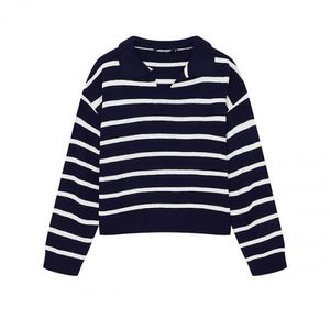 여성) 오픈카라넥 단가라니트(오버핏)_AM3WSW689-NA