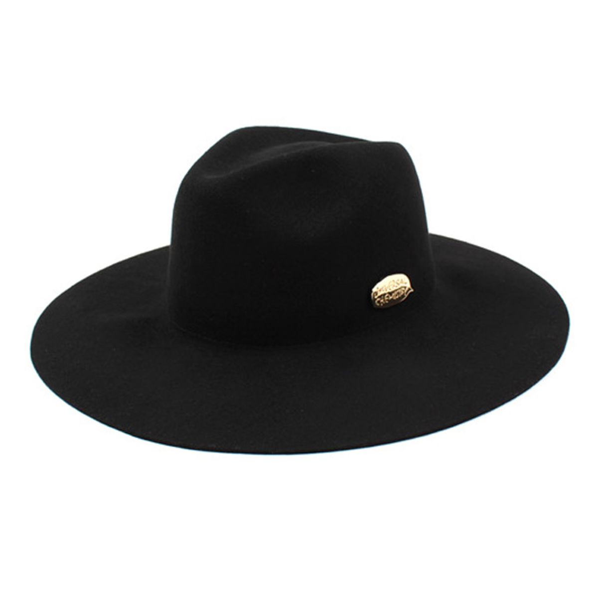 유니버셜 케미스트리(UNIVERSAL CHEMISTRY) Gold Metal Wool Long Fedora BK 울페도라