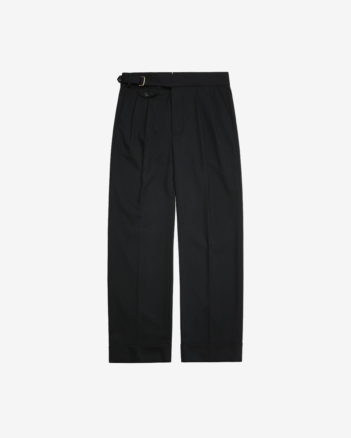 솔티(SORTIE) Two Pleats Side Trousers (Black)