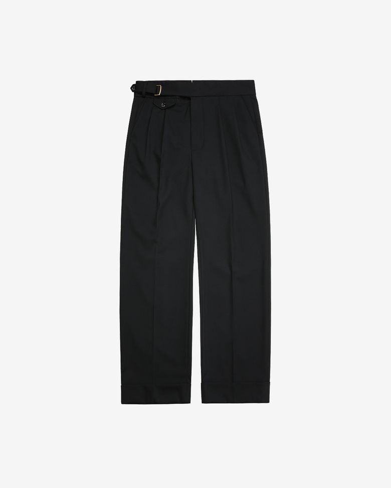 Two Pleats Side Trousers (Black)