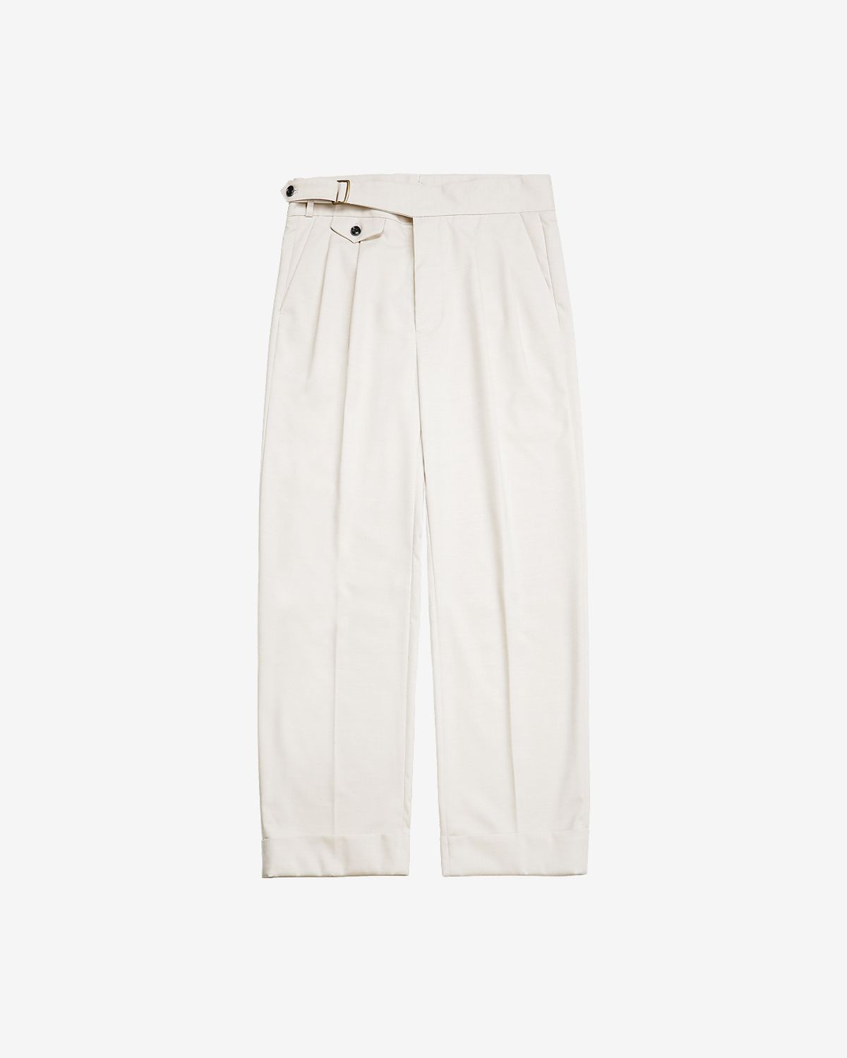 솔티(SORTIE) Two Pleats Side Trousers (Ivory)