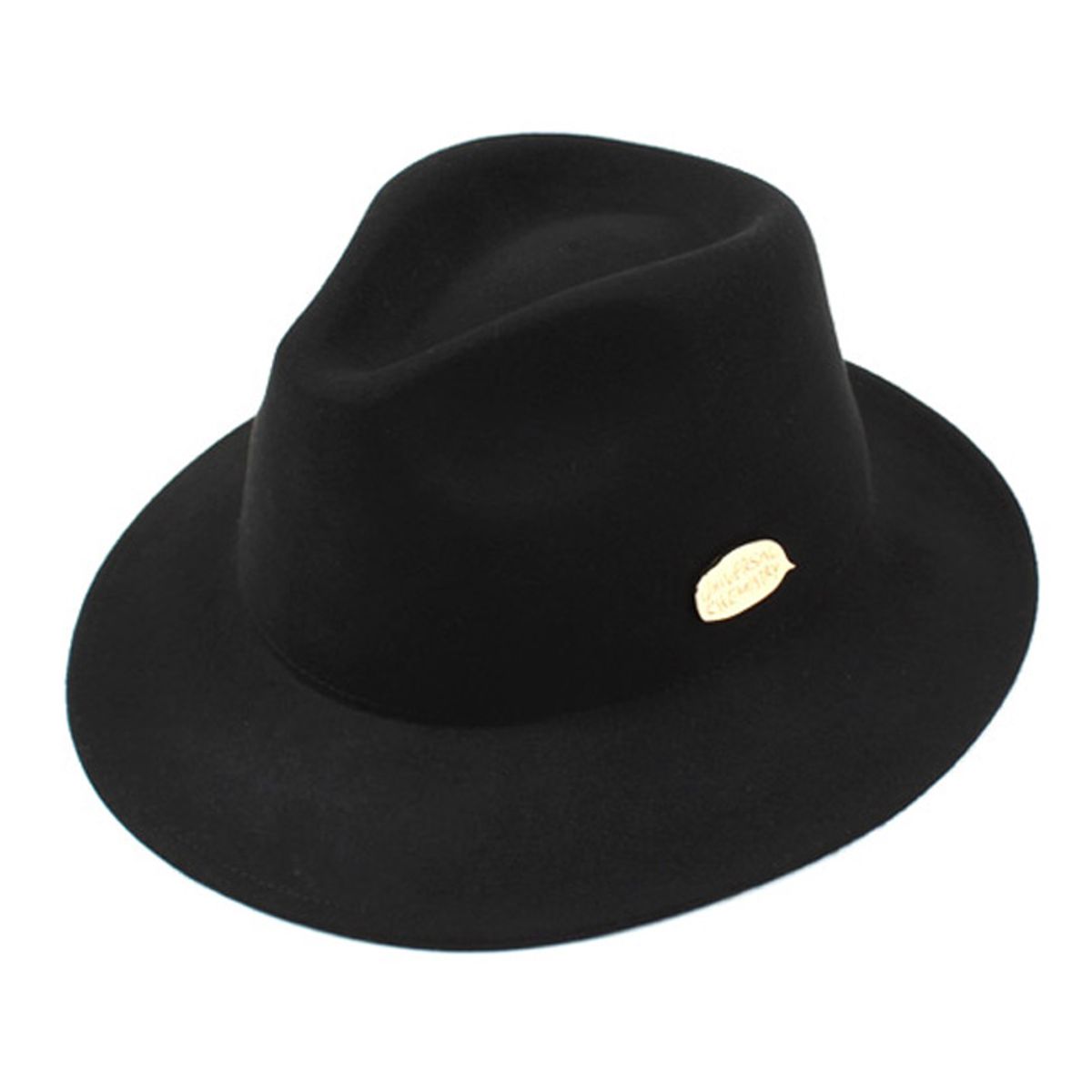 유니버셜 케미스트리(UNIVERSAL CHEMISTRY) Gold Metal Wool Short Fedora BK 울페도라