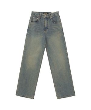 테리베이지 와이드 데님 팬츠