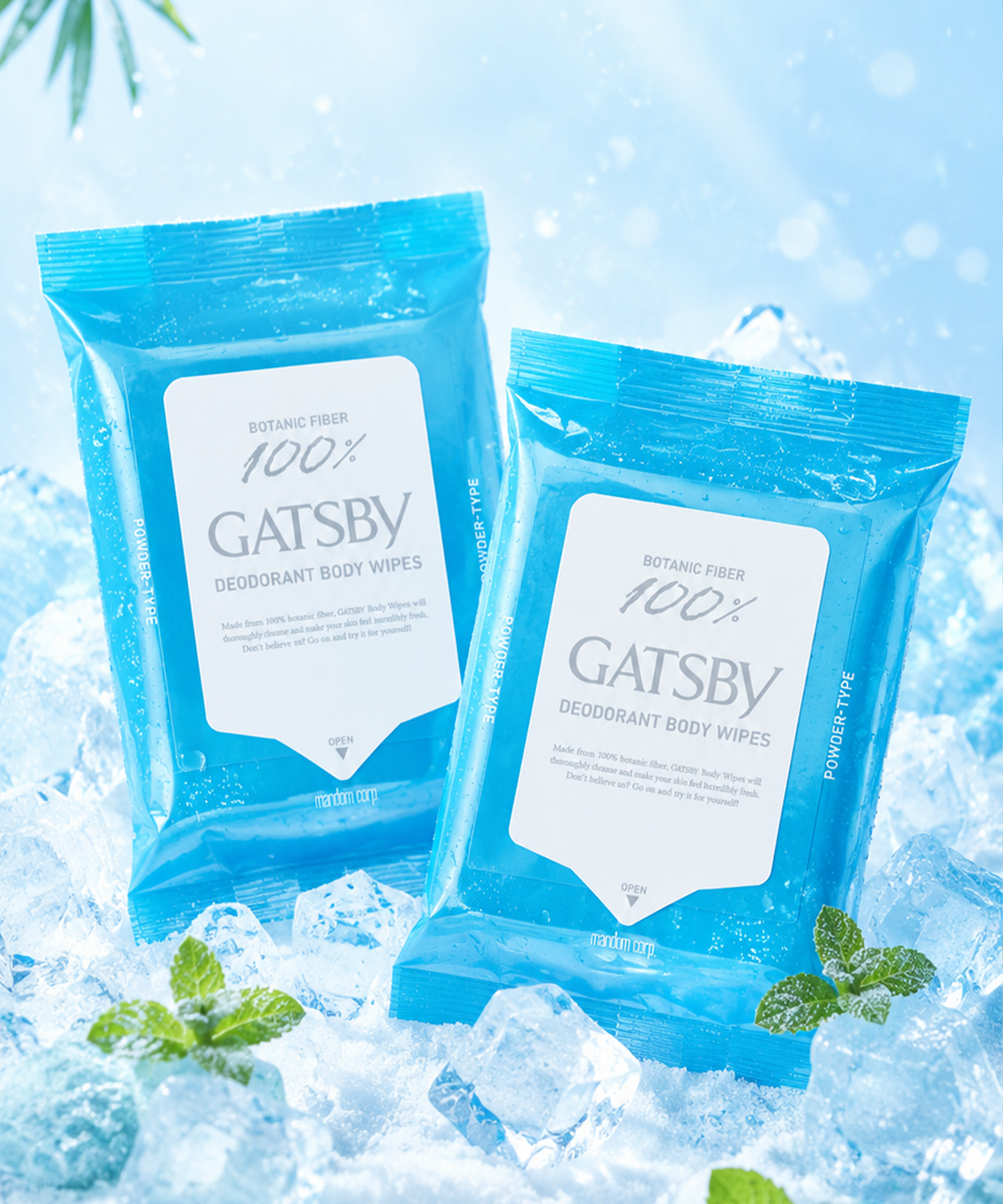 갸스비(GATSBY) [대용량] 파우더 데오도란트 바디페이퍼 샤워티슈 쿨시트러스 30매 2개