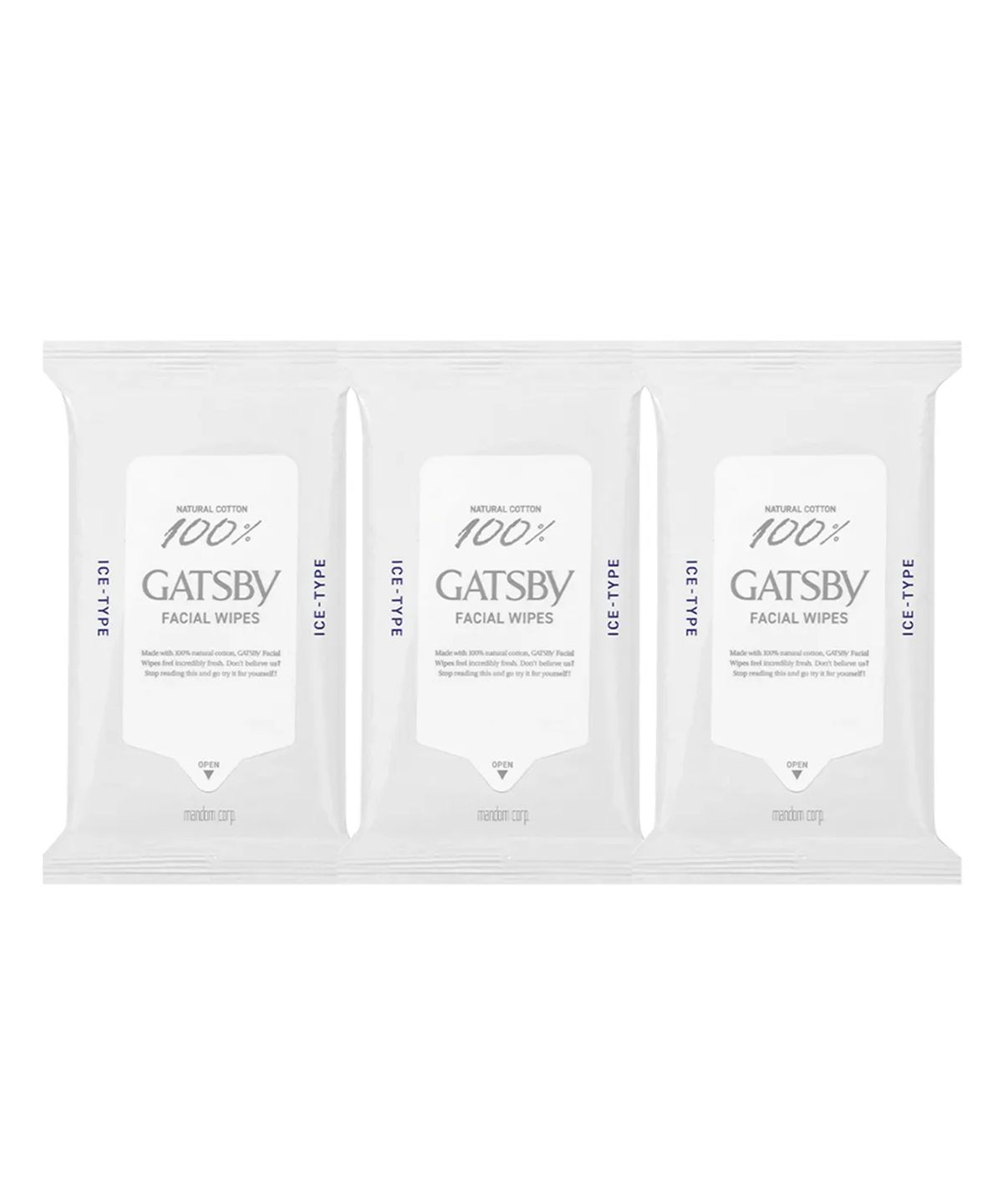 갸스비(GATSBY) 훼이셜 세안 바디 페이퍼 아이스 타입 15매 3개 (휴대용)