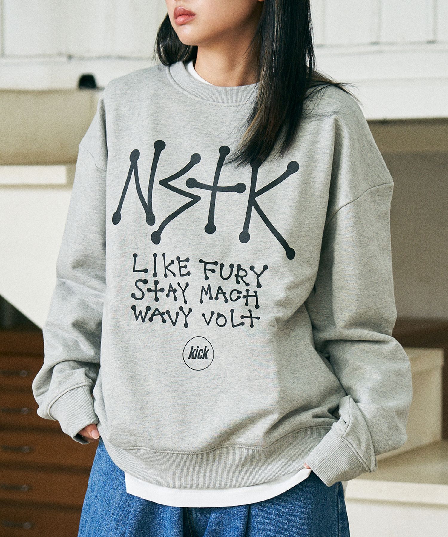 MUSINSA | NASTYKICK [NSTK] Way-Out Sweatshirt (Melange)_K22ZB732