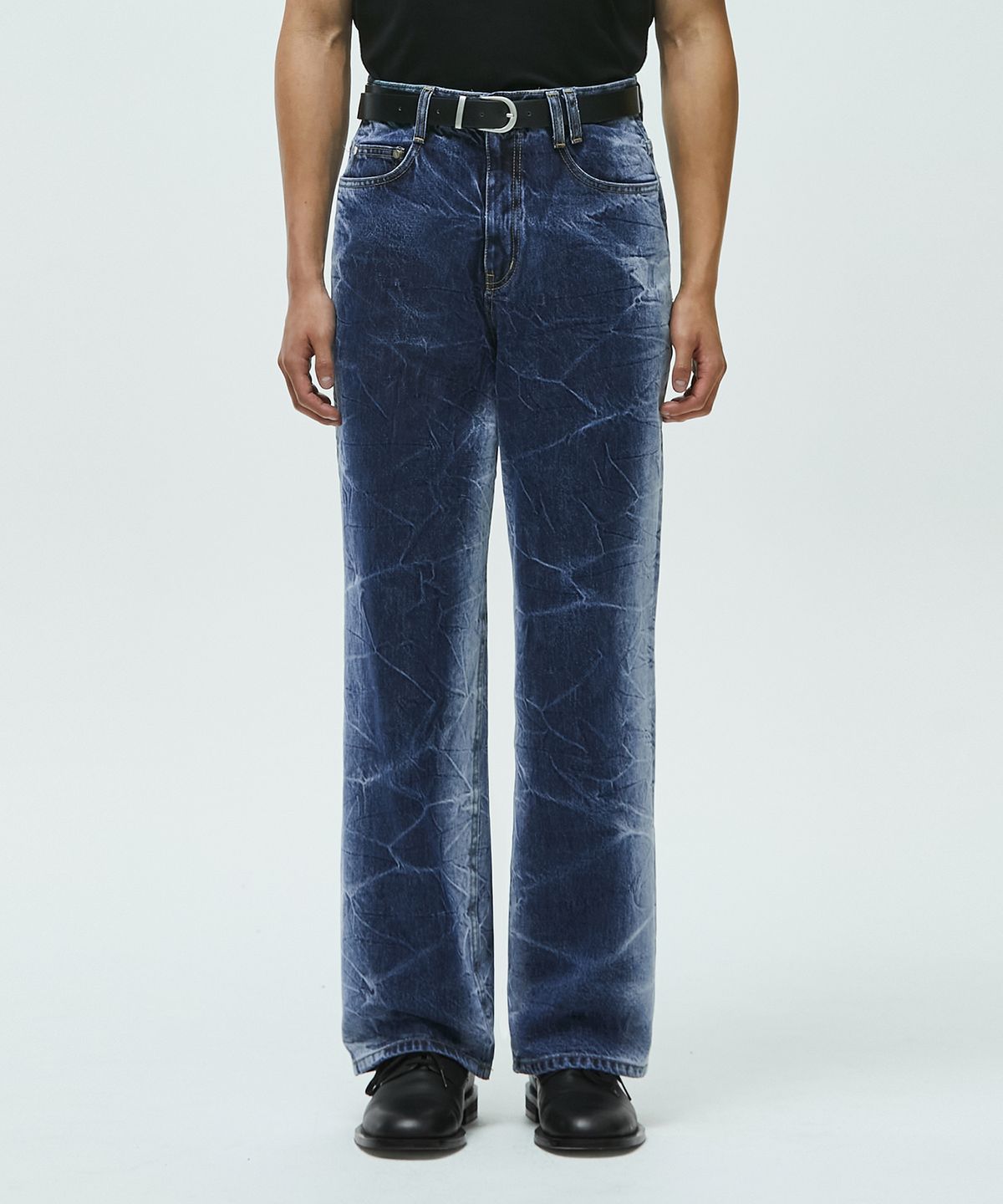 데케트(DECET) Bleach & Crinkle Washed Jeans DCPT019Side