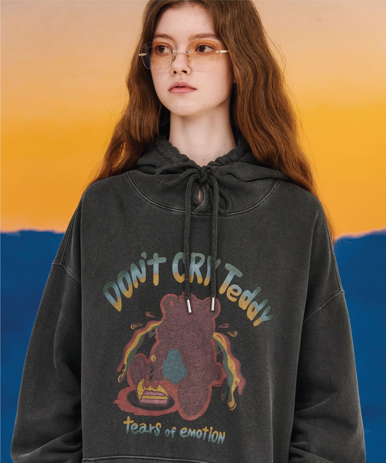 MUSINSA | CPGN STUDIO Dunkry Teddy Pigment Hoodie Smoke Black