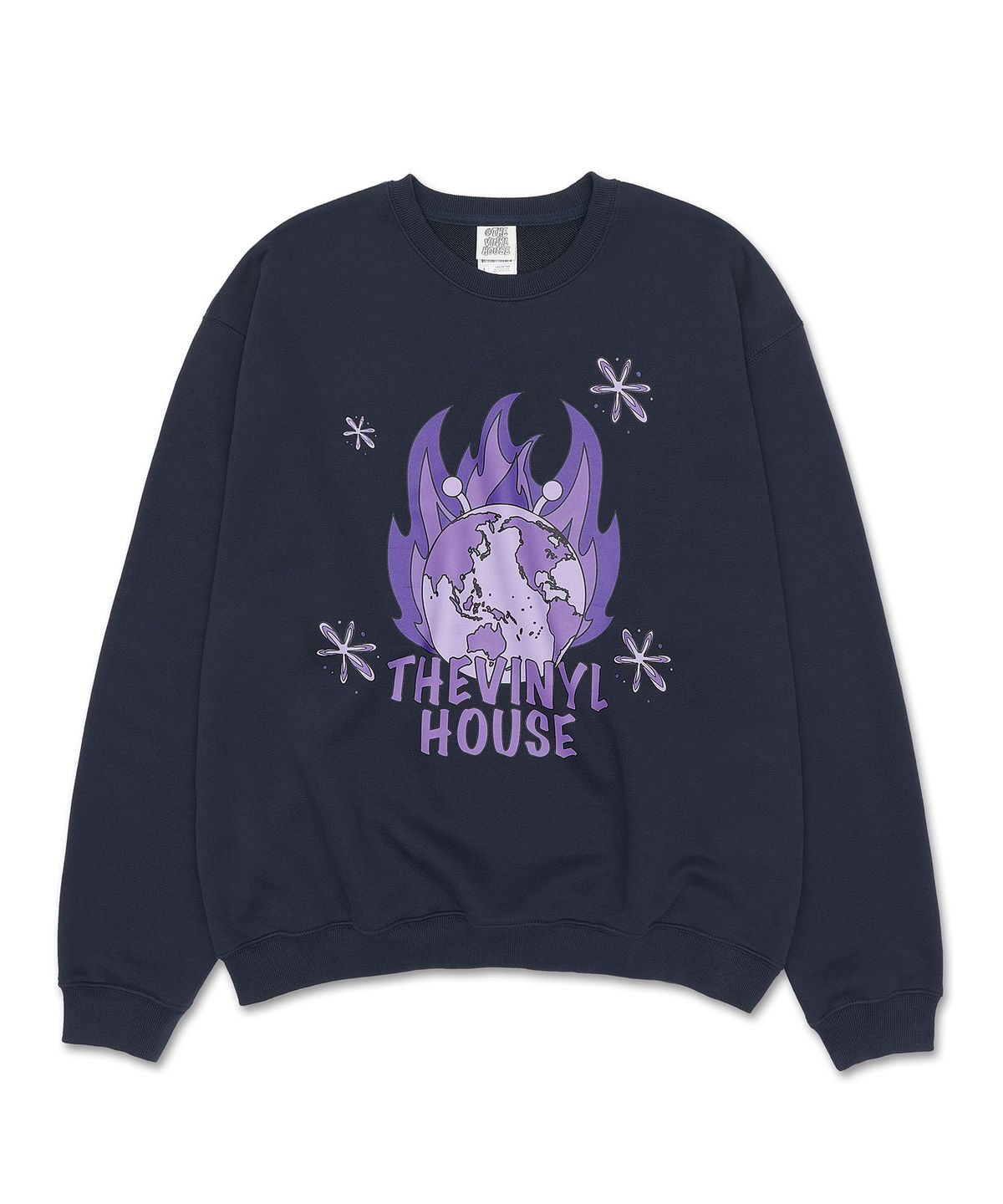 더바이닐하우스(THEVINYLHOUSE) BURNING EARTH SWEATSHIRT NAVY (VH2CFUM443A)