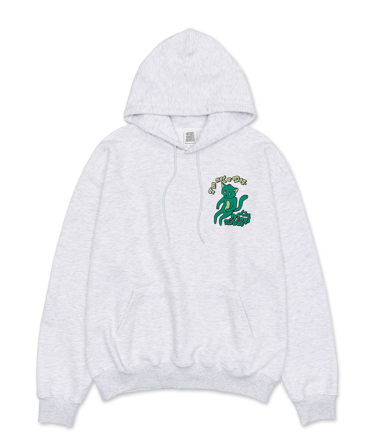 더바이닐하우스(THEVINYLHOUSE) CAT HOODIE LIGHT GREY