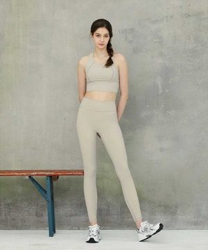 CLWP9134 베이직 V업 레깅스 머드베이지