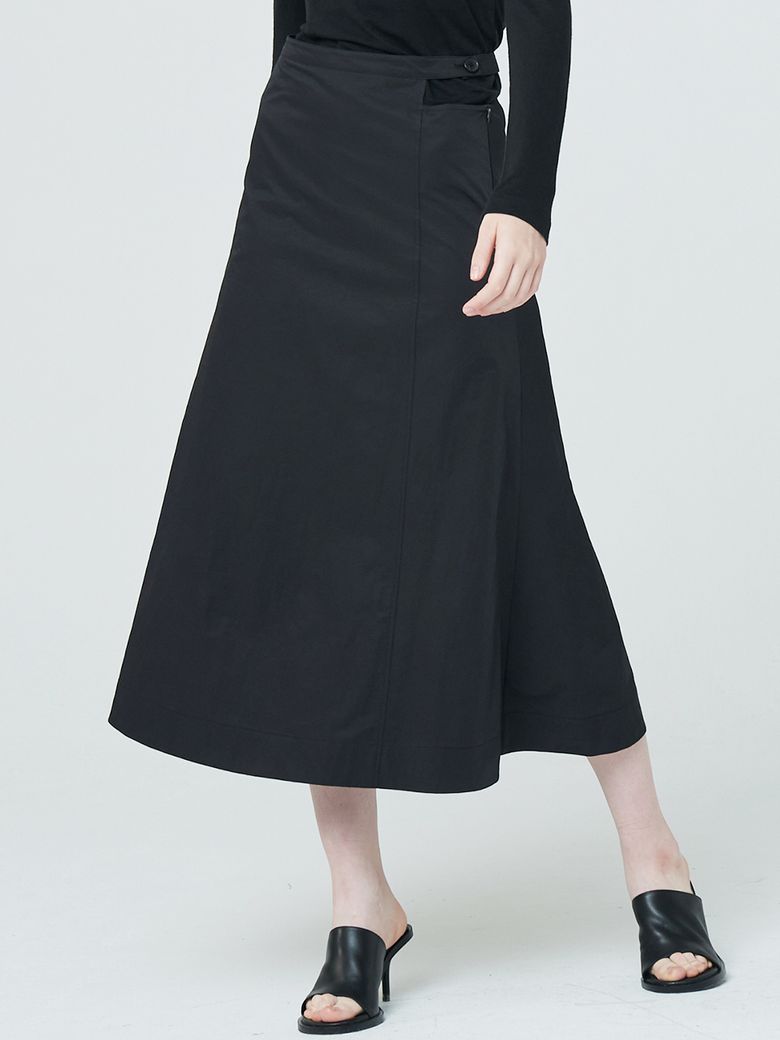 Cut Out Midi Skirt - Black