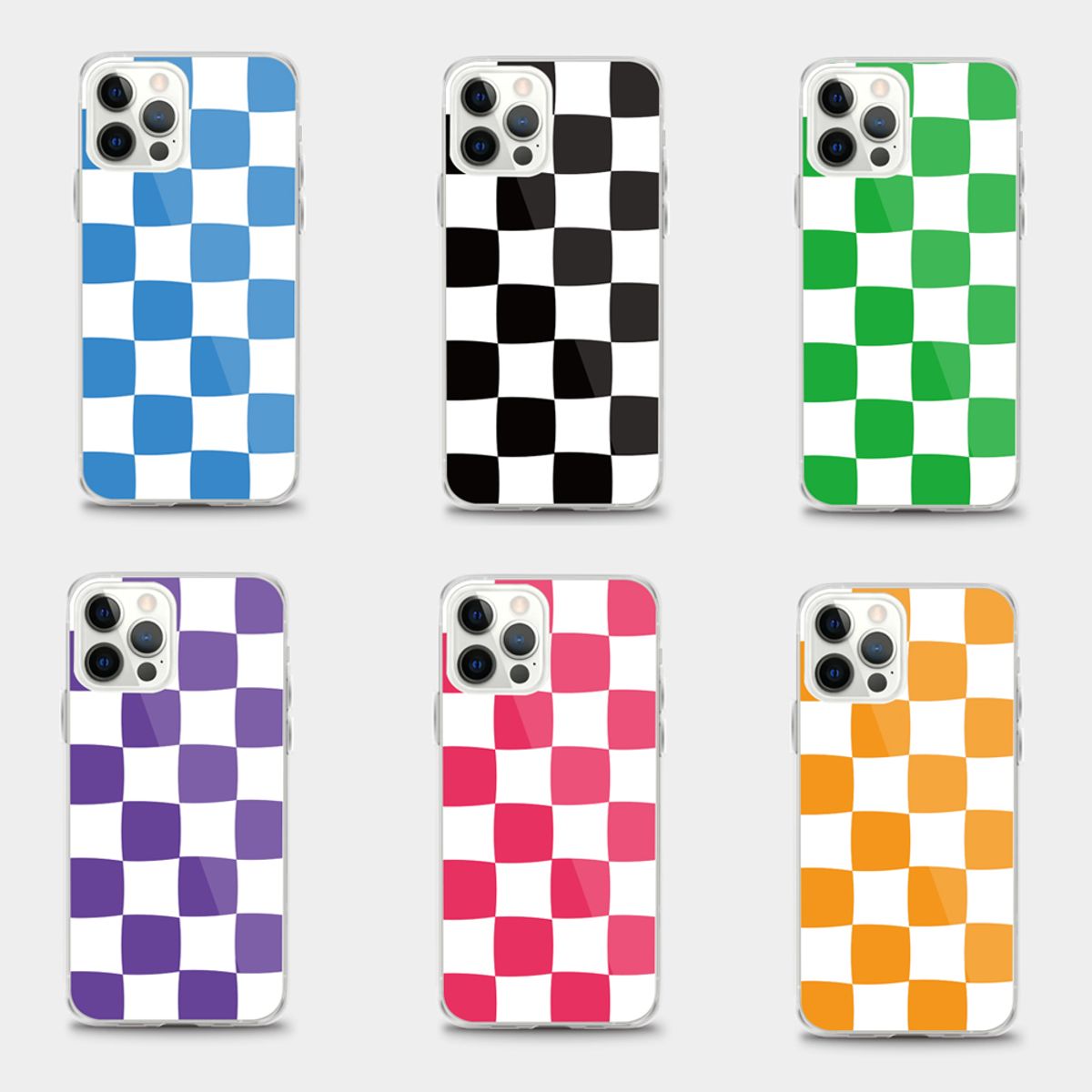 커버센스(COVERSENSE) 아이폰 갤럭시 투명 젤하드 케이스 Checker Board Series