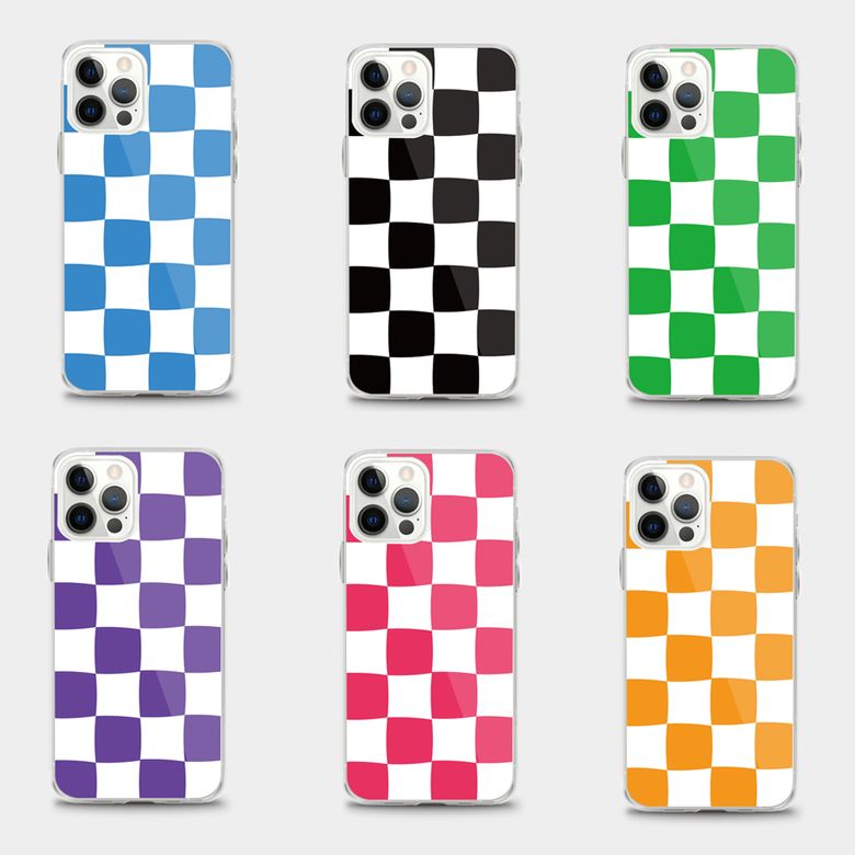 아이폰 갤럭시 투명 젤하드 케이스 Checker Board Series