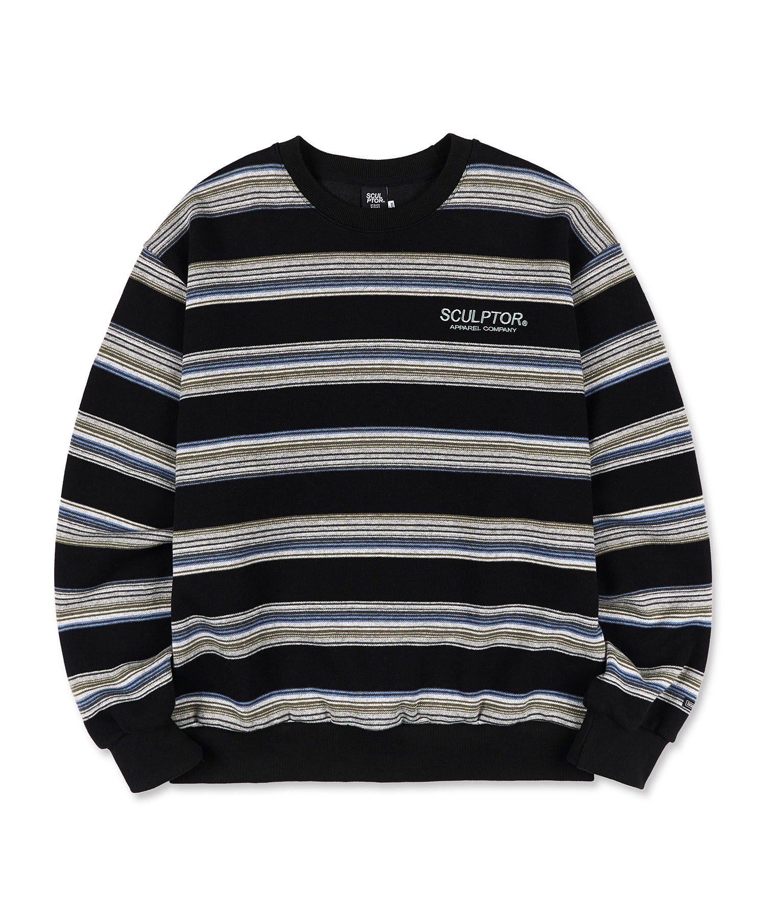스컬프터(SCULPTOR) Stripe Vintage Sweatshirt Black - 사이즈 & 후기